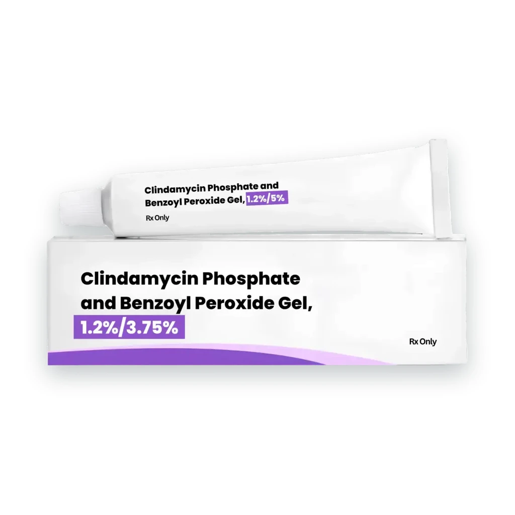 Clindamycin & Benzoyl Peroxide Gel for Acne 1.2/3.75% - 50g package