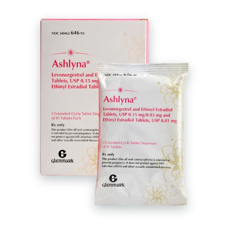 Ashlyna extended-cycle birth control tablets