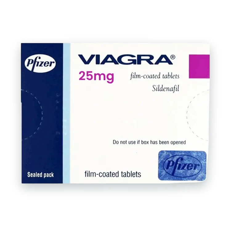 Pfizer Viagra 25 mg carton of sildenafil film-coated tablets