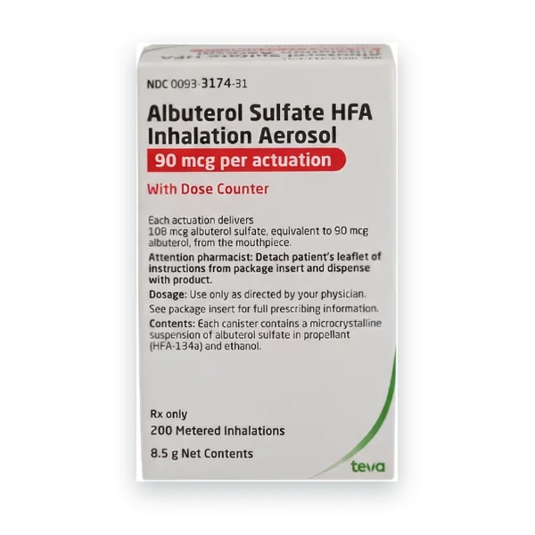 Albuterol HFA (Generic ProAir) 90 mcg 8.5g package