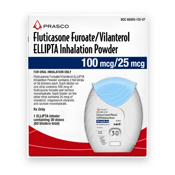 Fluticasone Furoate and Vilanterol Ellipta 100/25mcg package