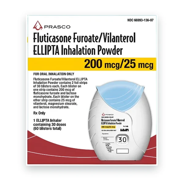 Fluticasone Furoate and Vilanterol Ellipta 200/25 mcg package