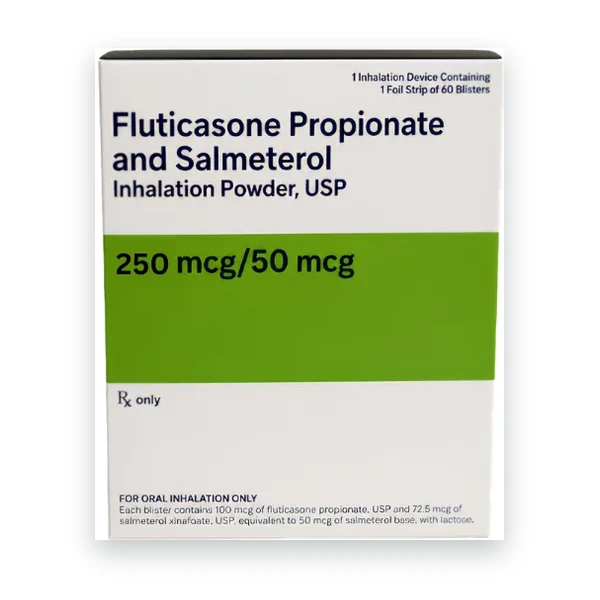 Fluticasone And Salmeterol Diskus Inhaler 250/50 mcg package