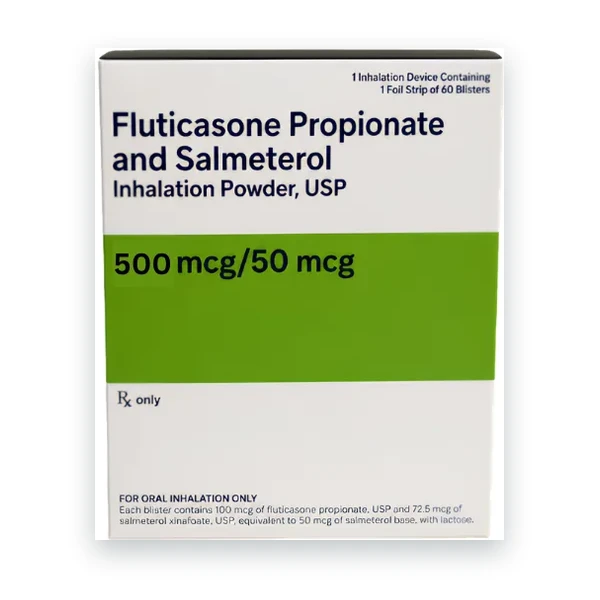 Fluticasone And Salmeterol Diskus Inhaler 500/50 mcg package